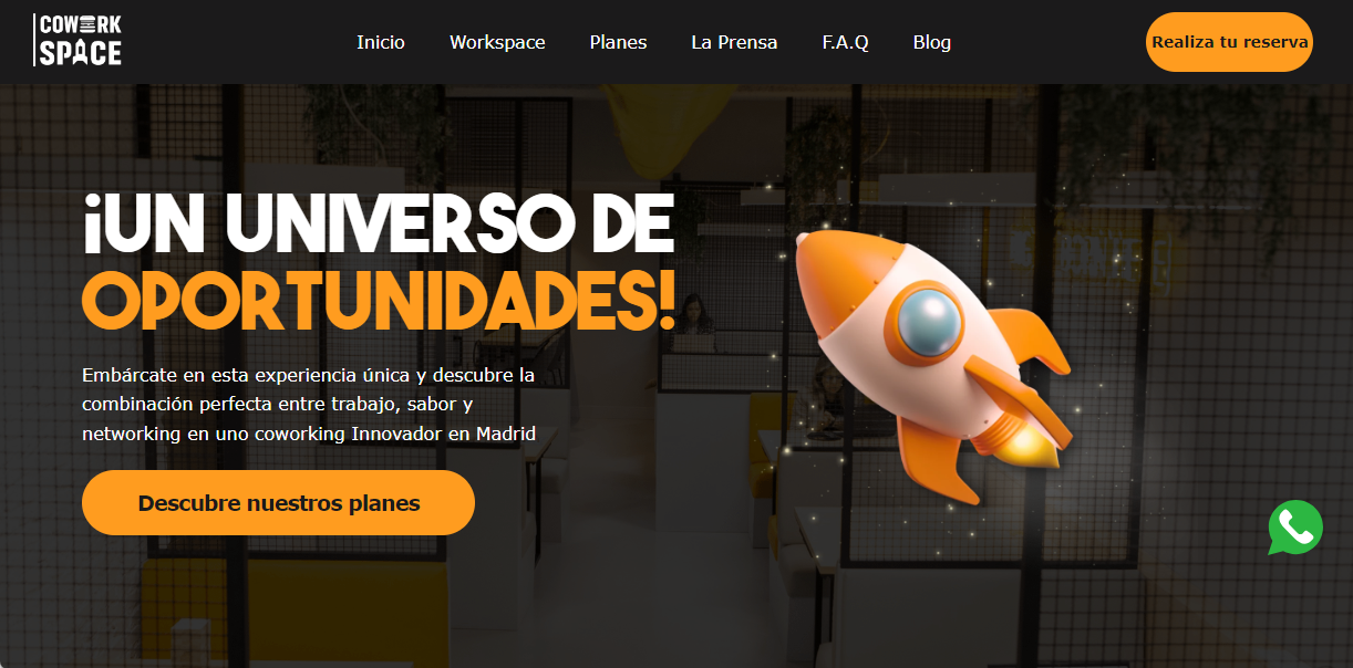 Cowork Space case study preview - Website creation for flexible workspaces